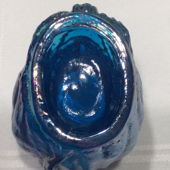 Old Lady Face with Head Scarf Blue Iridescent Glass Toothpick Holder? - Picture 6 of 6